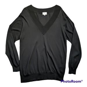 Wilfred Aritzia Black Deep V-neck Tunic Small